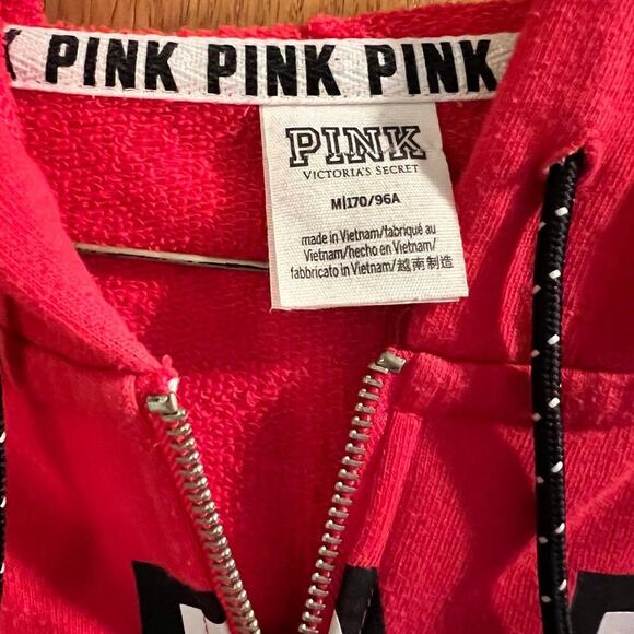 PINK Victoria's Secret Red and Black Sweatshirt - Picture 3 of 7